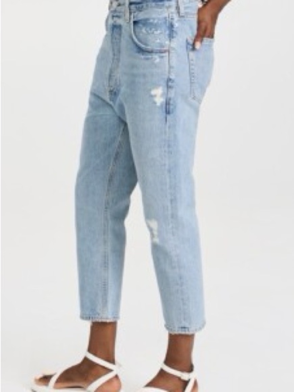 Citizens Of Humanity Pony Boy Light Blue Cropped Distressed Jeans